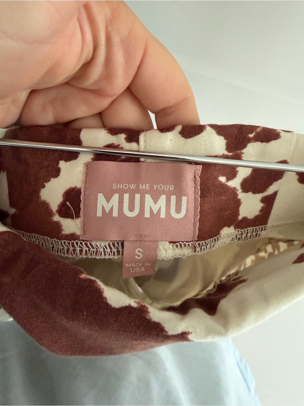 Show Me Your MuMu Rust & Cream Cow-Print Mini Skirt - Picture 2 of 3